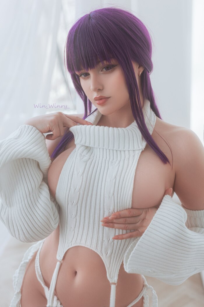 Sousou no Frieren cosplay by Win_Winry_ - NSFW, Моё, Фотография, Девушки, Косплей, Sousou no Frieren, Fern, Аниме, Virgin killer sweater