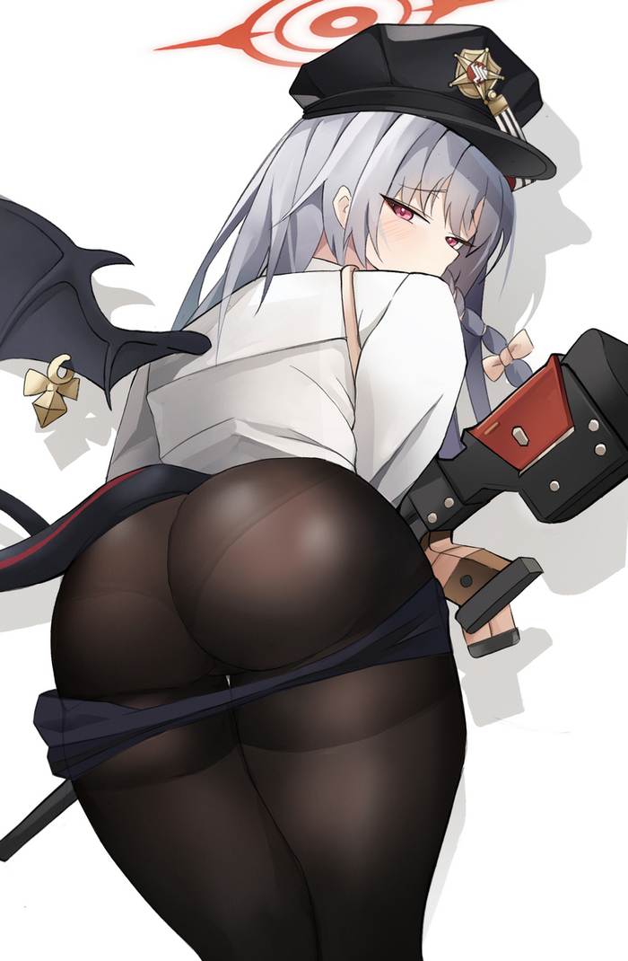 Ass - NSFW, Anime, Anime art, Blue archive, Kurotate Haruna, Booty, Tights