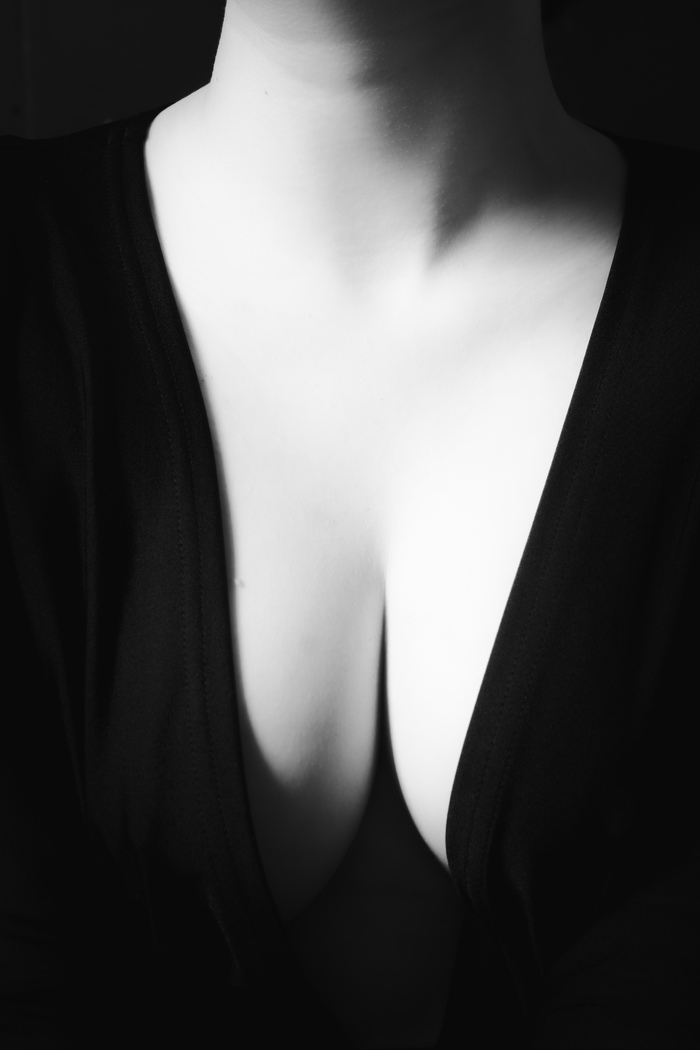 Beauty of lines - NSFW, My, Erotic, Boobs, No face, Professional shooting, Black and white photo