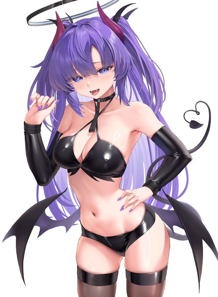 Yuuka Succubus - NSFW, Anime art, Anime, Blue archive, Hayase Yuuka, Succubus, Halloween, 18+