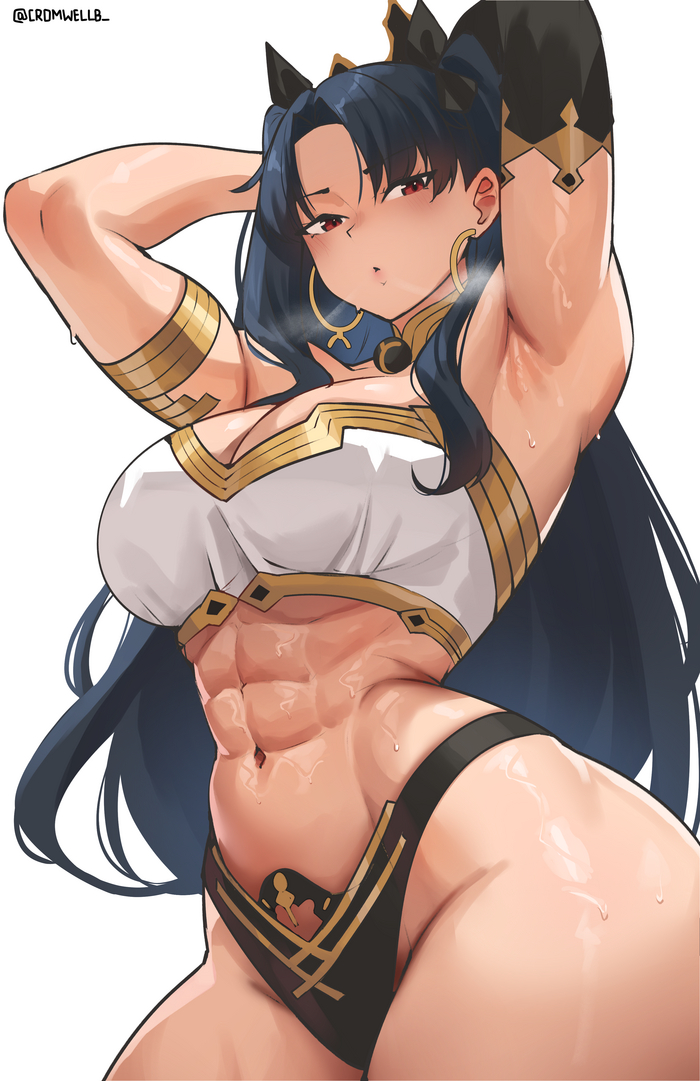 Могучая Иштар - NSFW, Cromwellb, Арт, Аниме, Anime Art, Рисованная эротика, Эротика, Fate, Fate Grand Order, Ishtar, Muscleart, Крепкая девушка