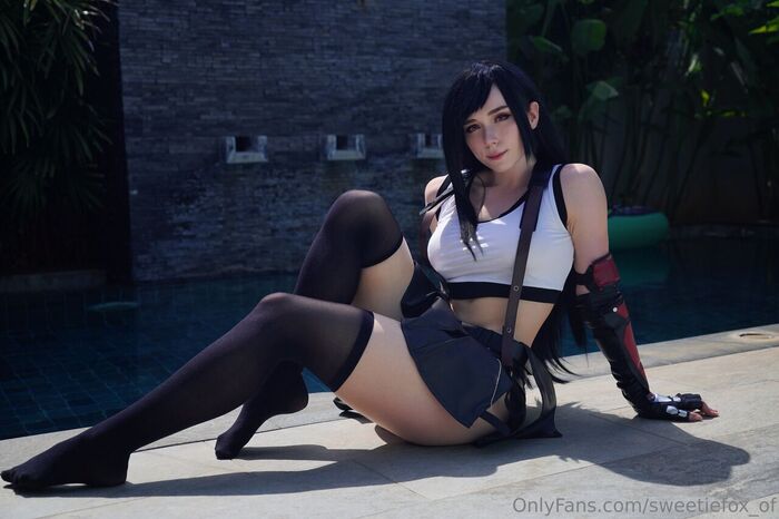 Model name: Sweetie Fox - NSFW, Erotic, Boobs, Booty, Girls, Cosplay, Cosplayers, Strawberry, The photo, PHOTOSESSION, Milota, sweetie fox, Final Fantasy, Tifa lockhart, Longpost, 18+