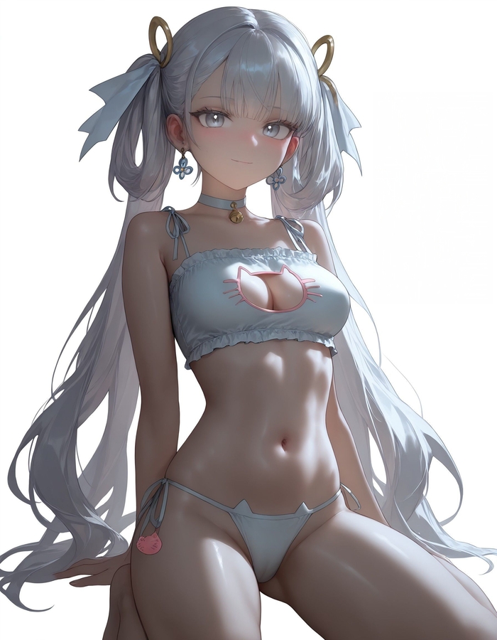 Jinhsi - 18+, Anime, Anime art, Jinhsi (Wuthering Waves), Wuthering Waves, Underwear, Choker, Neural network art, NSFW