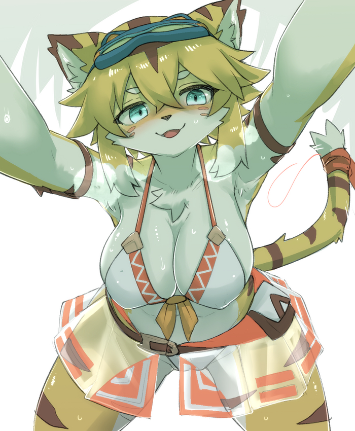 Mia - 18+, Furry, Anthro, Art, Furry edge, Furry tiger, NSFW, Gayoku_midara