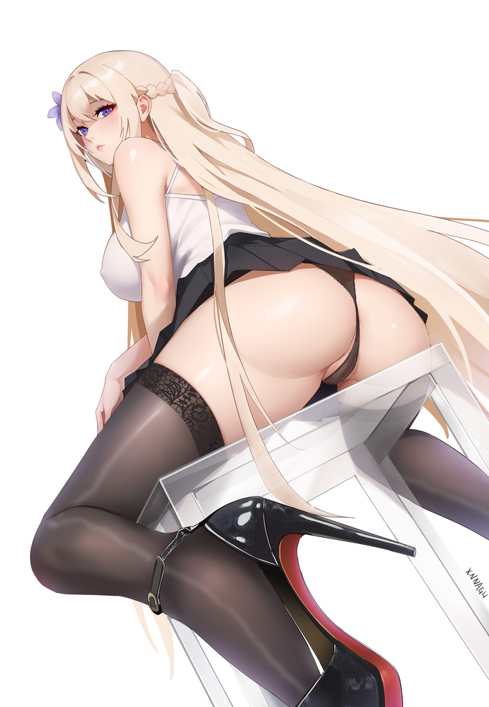 Lexington - 18+, Anime art, Anime, Warship Girls, Warship Girls R, LEXINGTON, Hand-drawn erotica, Booty, Stockings, Pantsu, NSFW