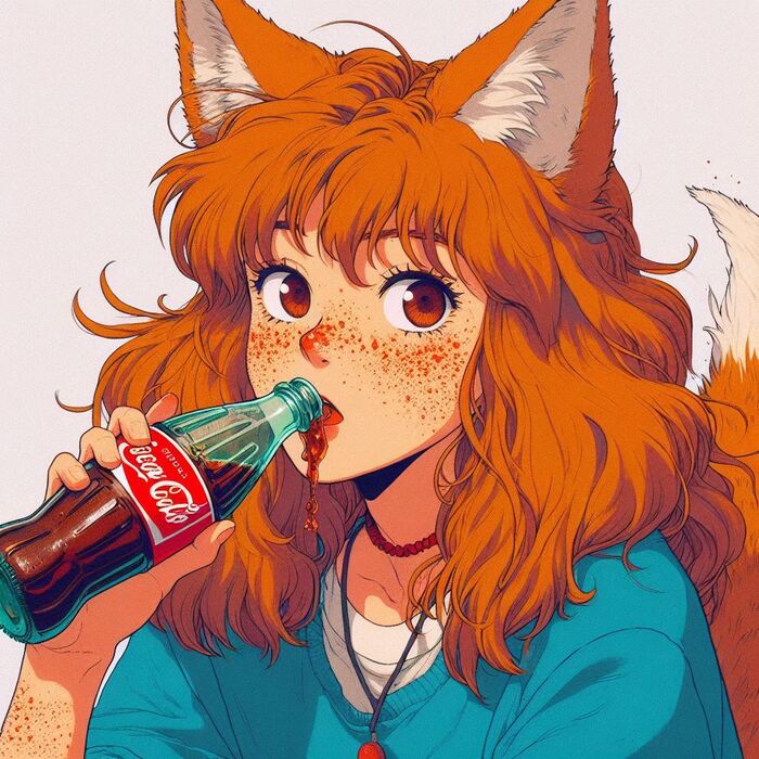 Commercial break - 18+, My, Neural network art, Anime, Anime art, Animal ears, Kitsune, Longpost, NSFW