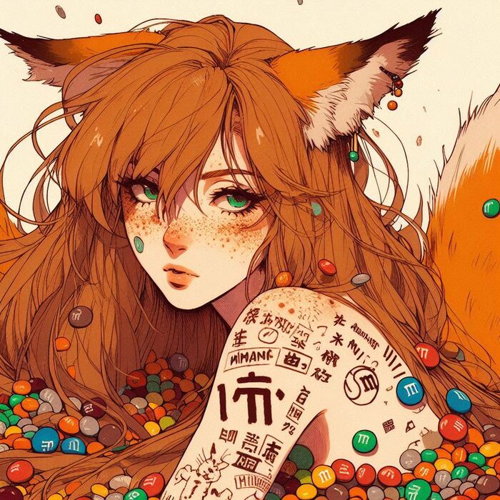 Commercial break - 18+, My, Neural network art, Anime, Anime art, Animal ears, Kitsune, Longpost, NSFW