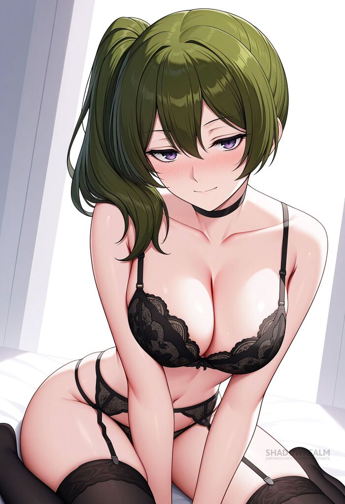 Ubel - 18+, Anime, Anime art, Ubel (Sousou no Frieren), Sousou no Frieren, Underwear, Stockings, Boobs, Neural network art, NSFW