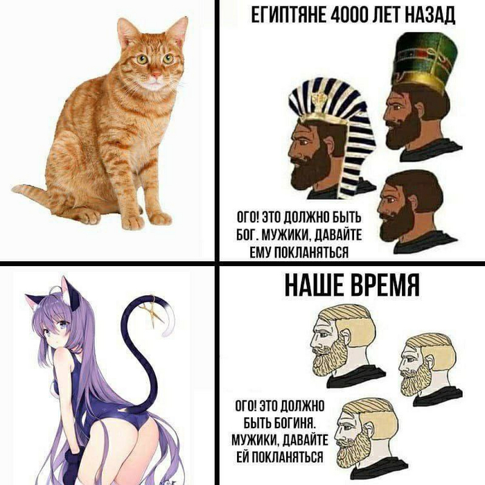 Every day we get closer to godlikeness - 18+, Anime, Anime memes, Picture with text, cat, Neko, Animal ears, Sukumizu, Booty, Nordic gamer, NSFW