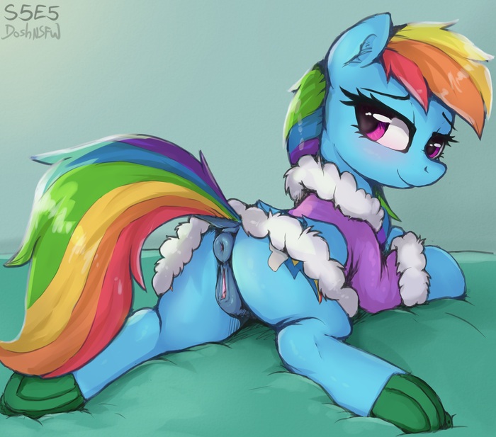 Одомашненная Дэха - NSFW, My Little Pony, PonyArt, MLP Explicit, Rainbow Dash, Dosh