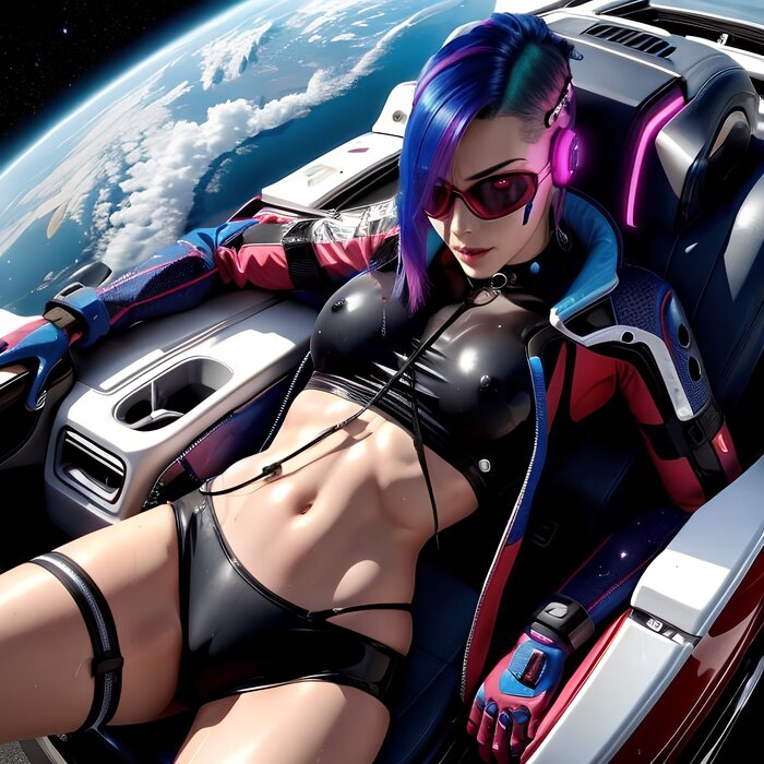 It can be hot in space - NSFW, My, Erotic, Boobs, Stable diffusion, Cyberpunk