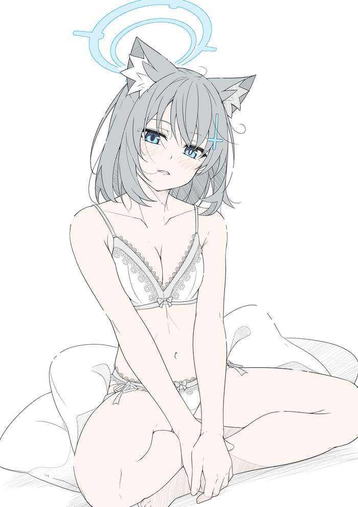 Sunaookami Shiroko - NSFW, Anime, Anime art, Art, Girls, Sunaookami shiroko, Animal ears, T1kosewad