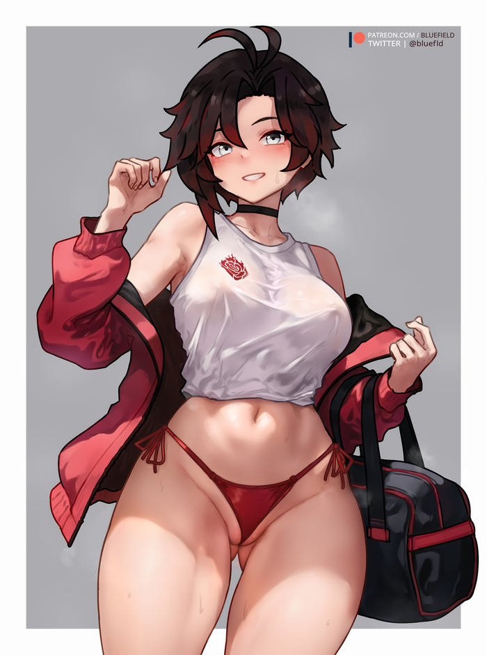 Ruby - NSFW, Bluefield, Арт, Аниме, Anime Art, Рисованная эротика, RWBY, Ruby Rose, Длиннопост