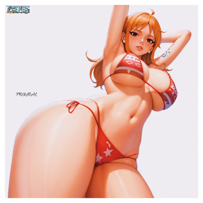 Nami - NSFW, Anime, Anime art, Art, Girls, Nami, One piece, Boobs, Hand-drawn erotica