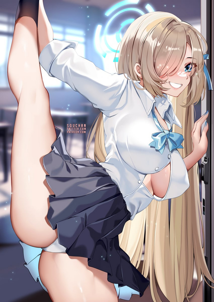 Hoba! - NSFW, Anime, Anime art, Blue archive, Ichinose asuna, Hoba, Pantsu, SquChan