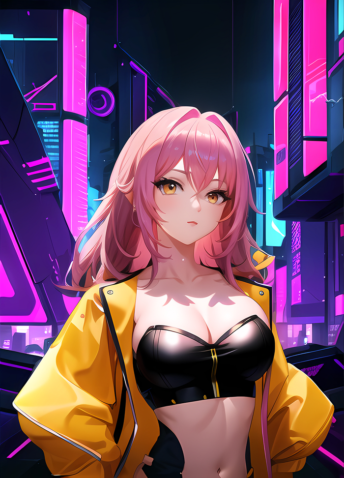 Seems so juicy and sweet, doesn't it? - NSFW, My, Anime art, Games, Stable diffusion, Game art, Colorful hair, Phone wallpaper, Indiedev, Neural network art, Rhythmgame, Longpost, Repeat, Artificial Intelligence