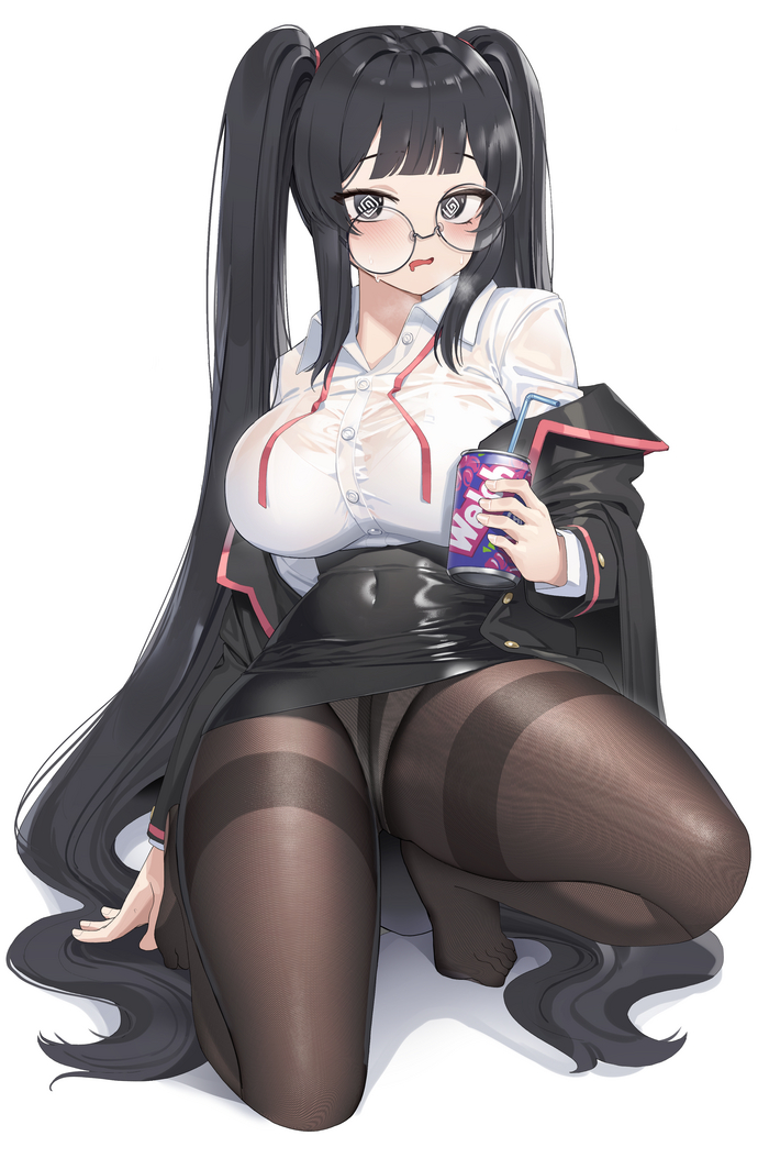 I don't think it was juice... - NSFW, Goback, Art, Anime, Anime art, Hand-drawn erotica, Megane, Tights, Pantsu