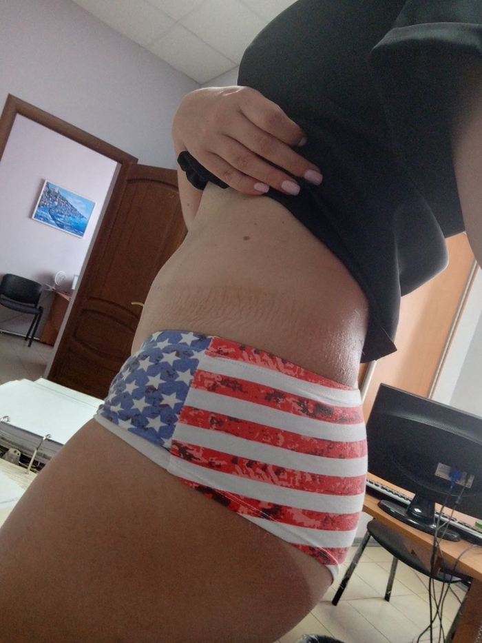 You can fool around while the director is on vacation! - NSFW, Underpants, Flag, USA, Booty