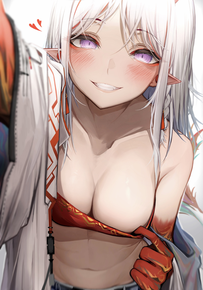 Nian - NSFW, Аниме, Anime Art, Арт, Arknights, Nian, Tab head