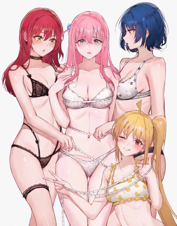 GotЕЌ dominates - NSFW, Anime, Anime art, Art, Bocchi the Rock!, Gotou Hitori, Ijichi Nijika, Yamada Ryou, Underwear, Pantsu, Boobs, Hand-drawn erotica, Erotic