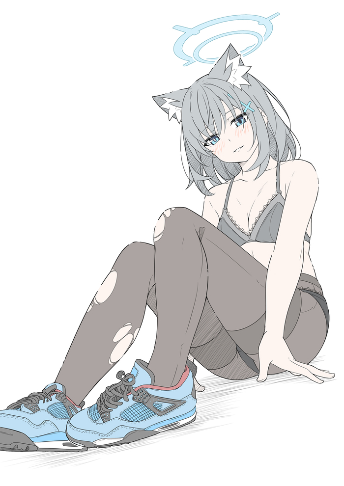 Sunaookami Shiroko - NSFW, Anime, Anime art, Art, Girls, Sunaookami shiroko, Animal ears, Games, T1kosewad