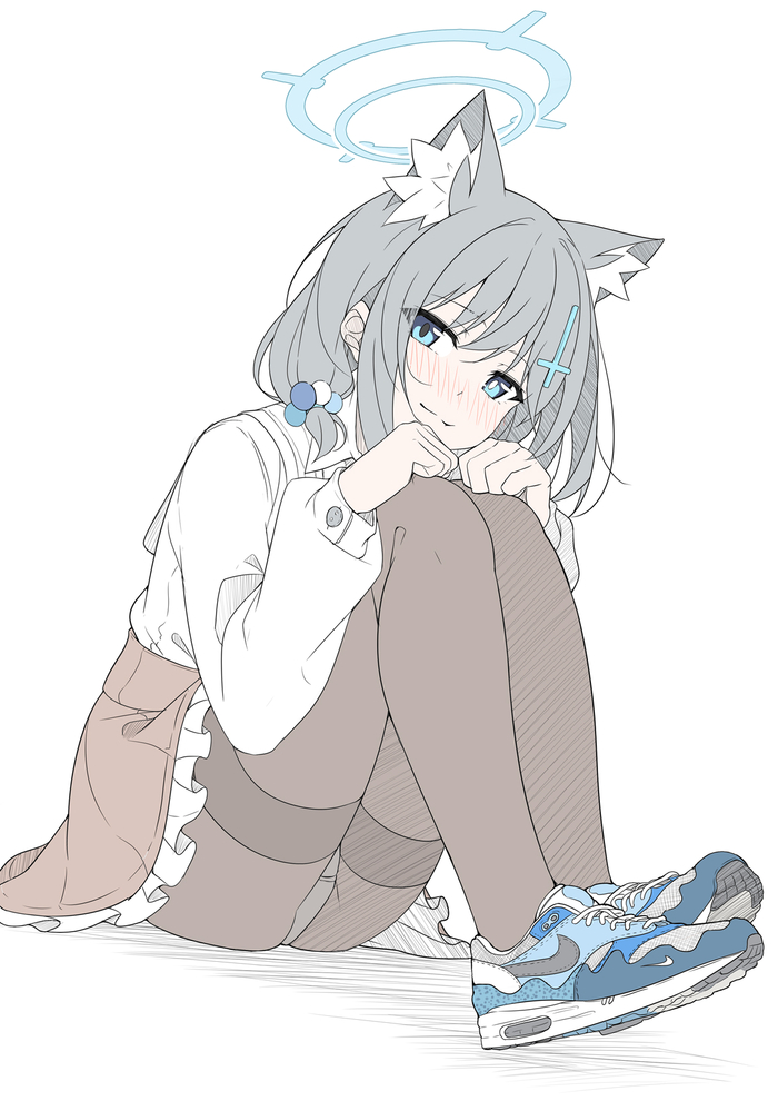 Sunaookami Shiroko - NSFW, Anime, Anime art, Art, Girls, Sunaookami shiroko, Blue archive, Games, Pantsu, T1kosewad, Animal ears