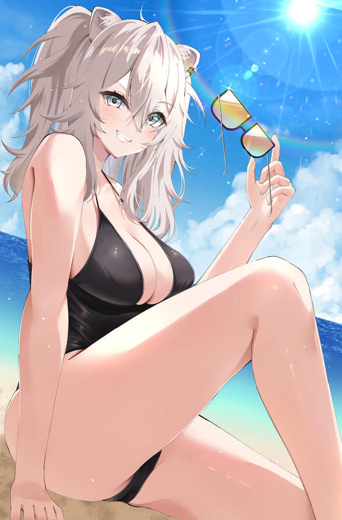 Summer Botan - NSFW, Virtual youtuber, Hololive, Shishiro botan, Anime art, Pixiv