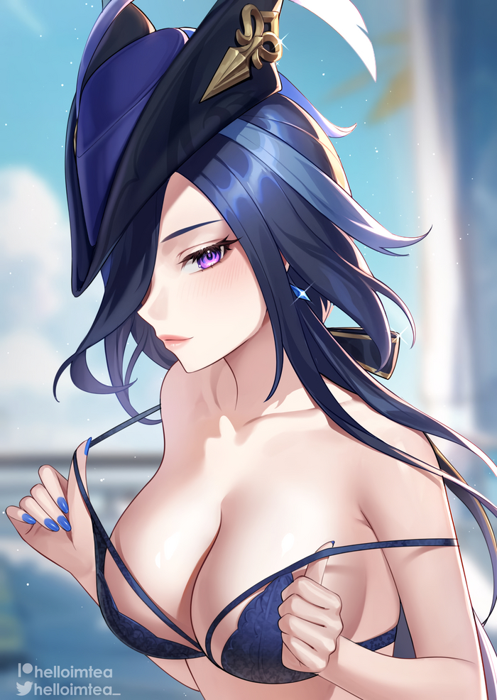 Clorinde - NSFW, Genshin impact, Clorinde, Art, Girls, Games, Anime, Hand-drawn erotica, Boobs, Clorinde (Genshin Impact), Anime art