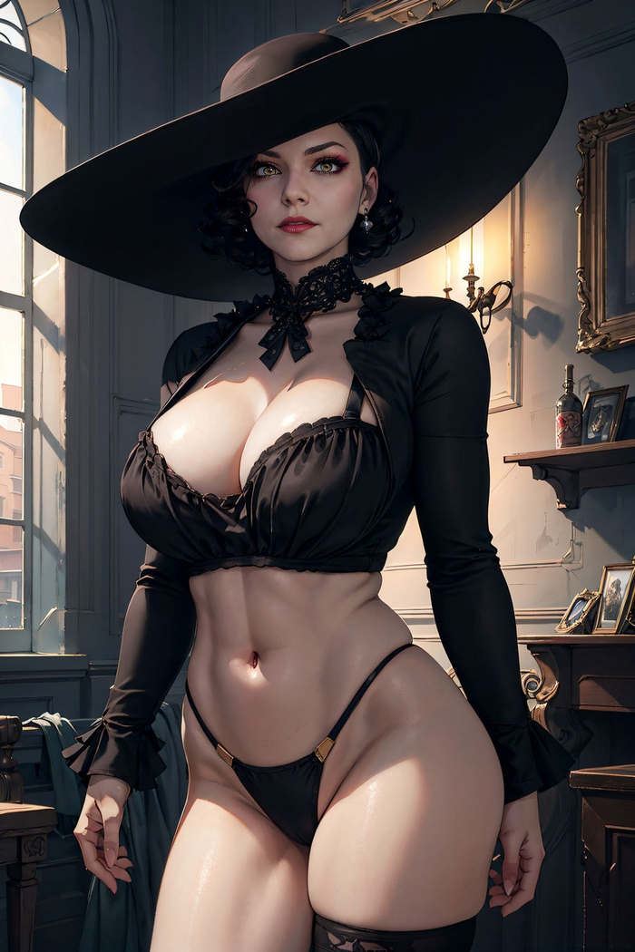 Lady Dimitrescu - NSFW, Girls, Art, Erotic, Games, Resident Evil 8: Village, Neural network art