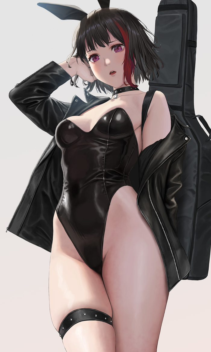 Ran - NSFW, Anime art, Anime, Bang Dream!, Mitake ran, Bunnysuit, Boobs, Longpost