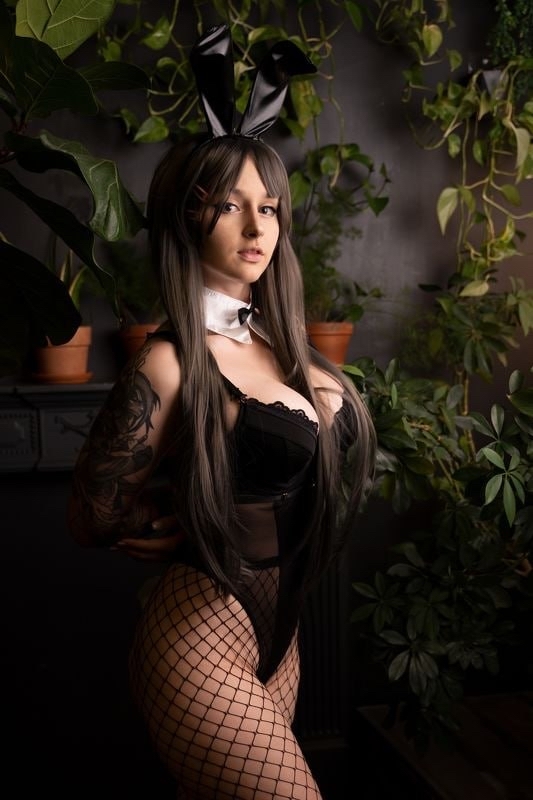 In the cage of the leg - NSFW, Stockings, Tights, Girl with tattoo, Long hair, The bow tie, Longpost