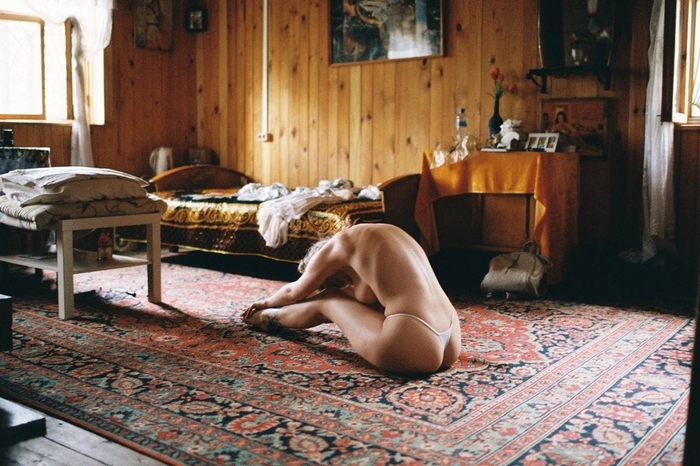 Everyday life in the village - NSFW, Erotic, Booty, Back, Girl with tattoo, On the floor, Longpost, Village