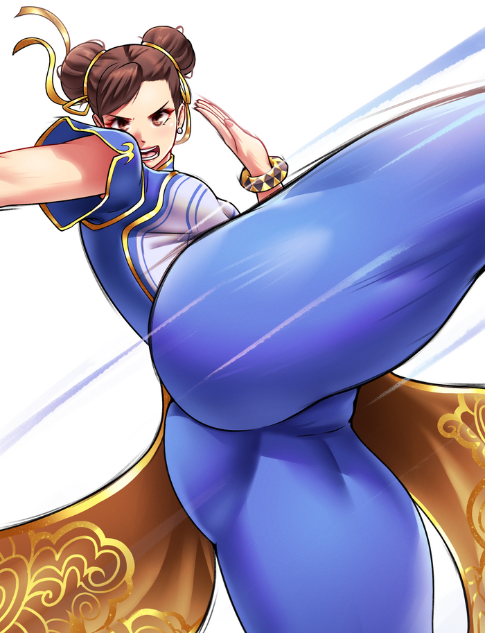 Чун-Ли - NSFW, Арт, Аниме, Anime Art, Рисованная эротика, Street Fighter, Chun-Li, Купальник, Длиннопост, Эротика