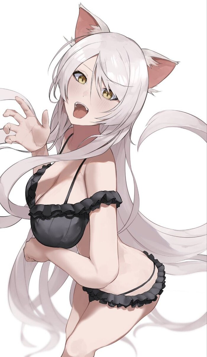 Sawarineko - NSFW, Anime art, Anime, Bakemonogatari, Hanekawa tsubasa